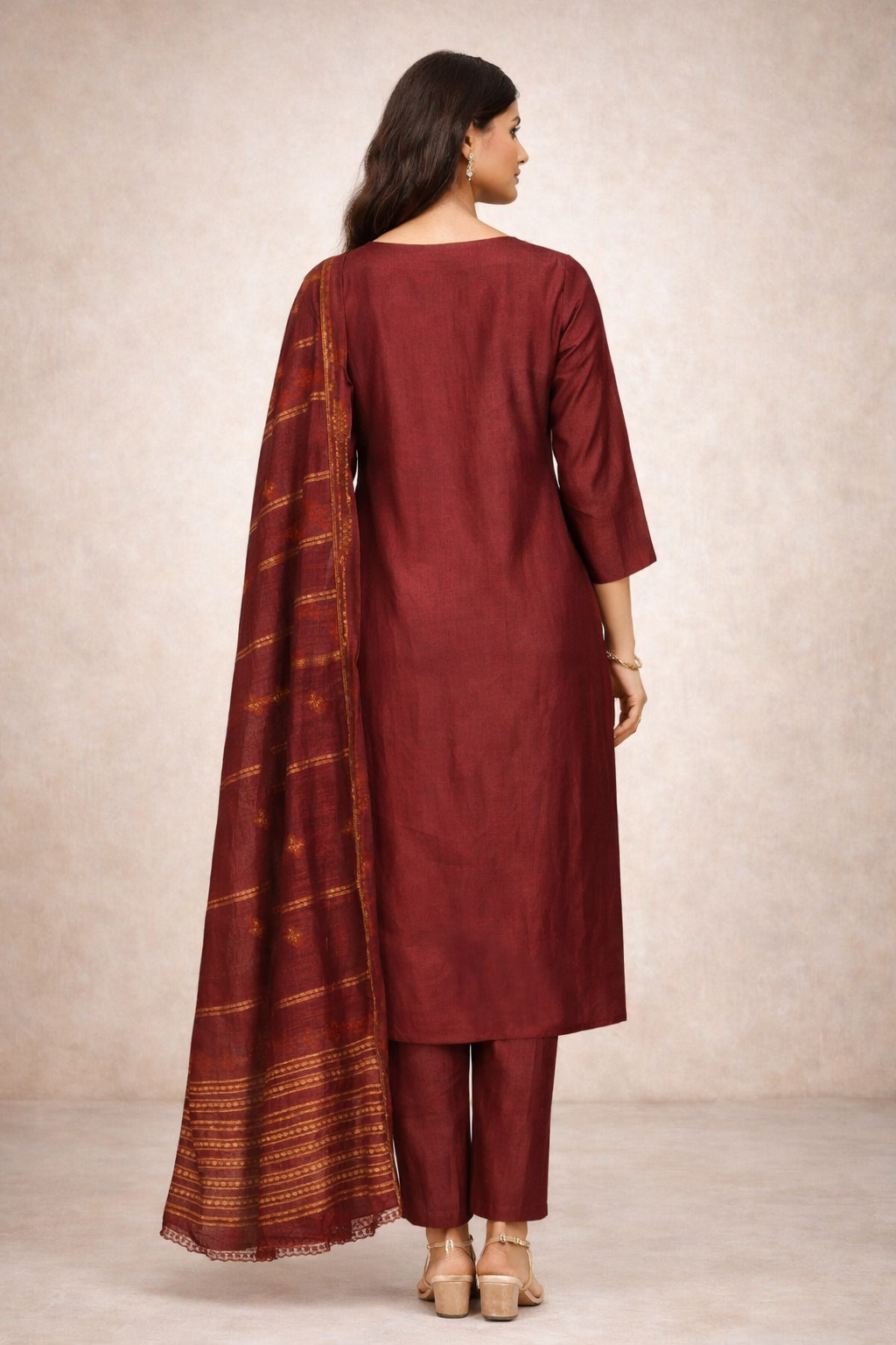 Kashida Maroon Gota Patti Suit Set