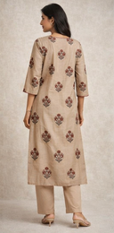 Kashida Jamdani Beige Suit Set