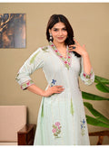 Chitra Blue Cotton Handblock Kurta Pant set
