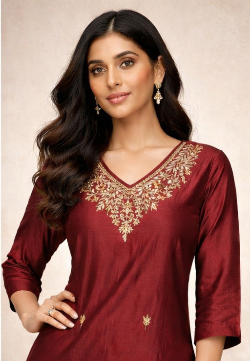 Kashida Maroon Gota Patti Suit Set