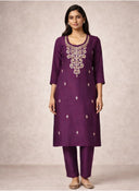 Kashida Purple Gota Patti Suit set