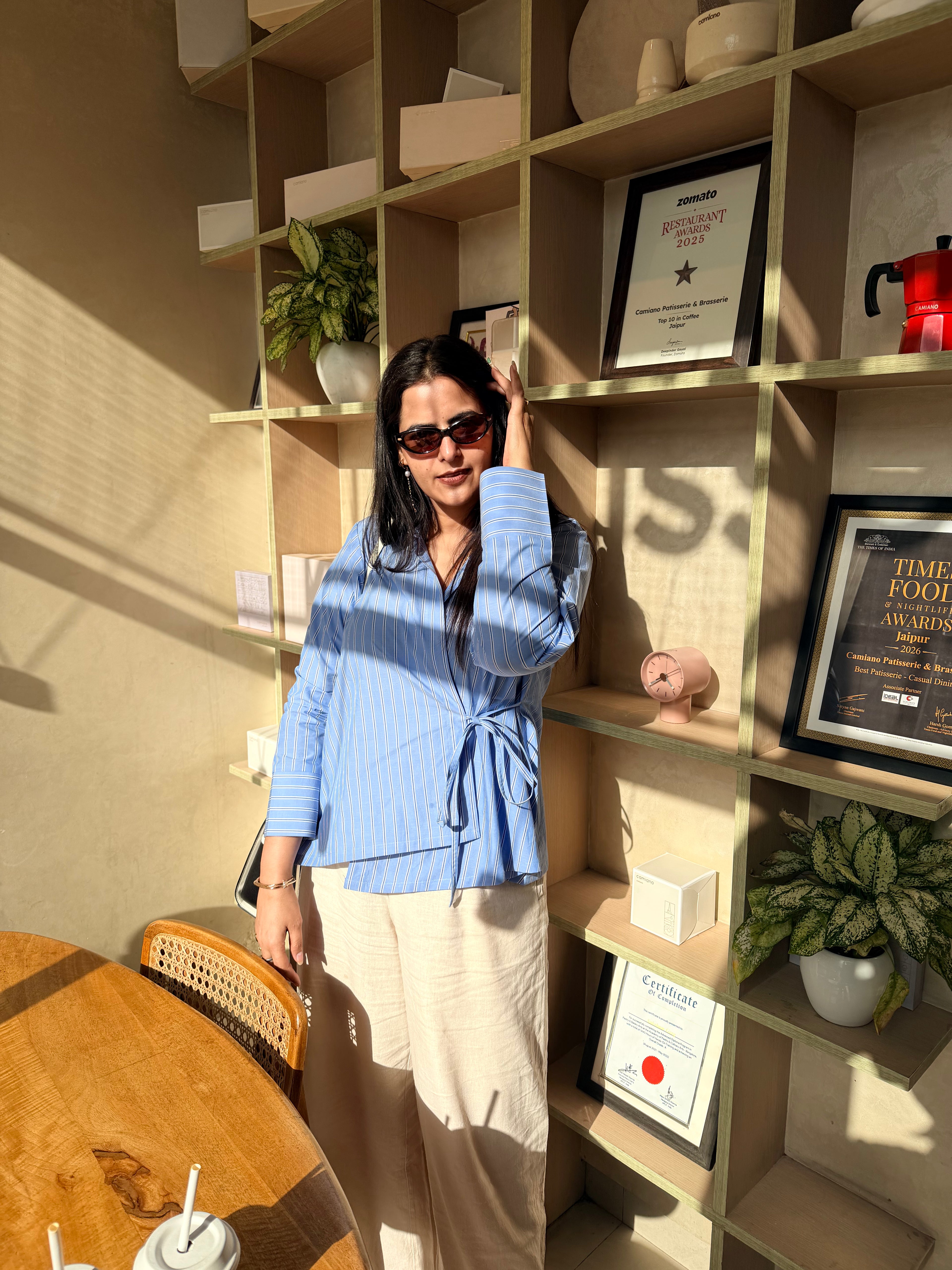 Azure Striped Cotton Shirt