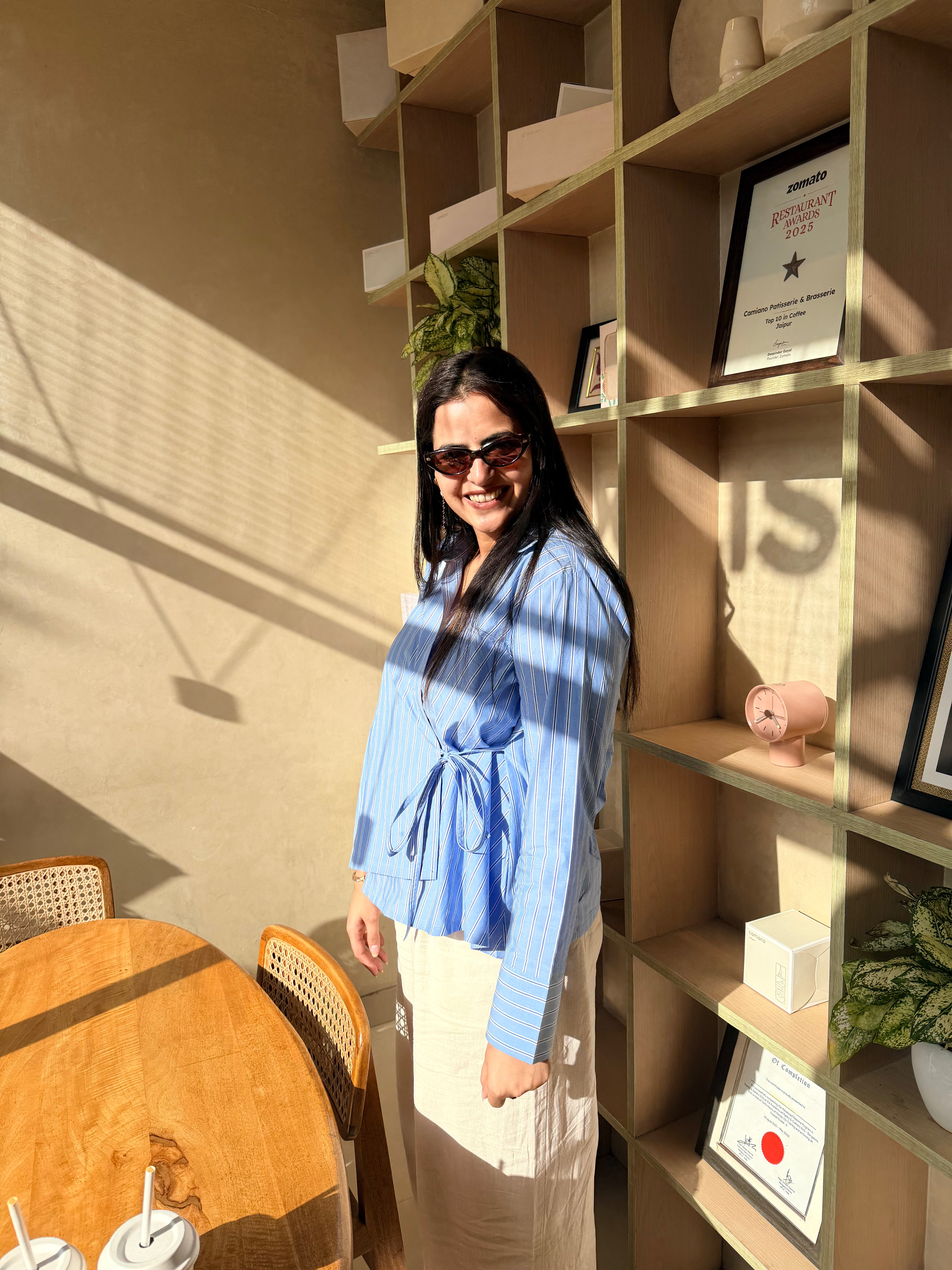 Azure Striped Cotton Shirt