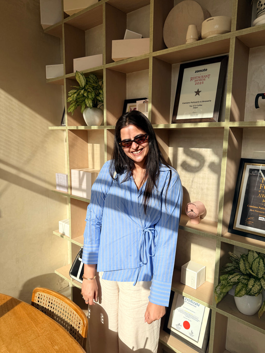 Azure Striped Cotton Shirt