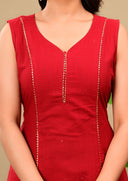 Sahiba Red pure Cotton Suit Set