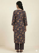 Sehar Cotton Deep Blue Suit Set