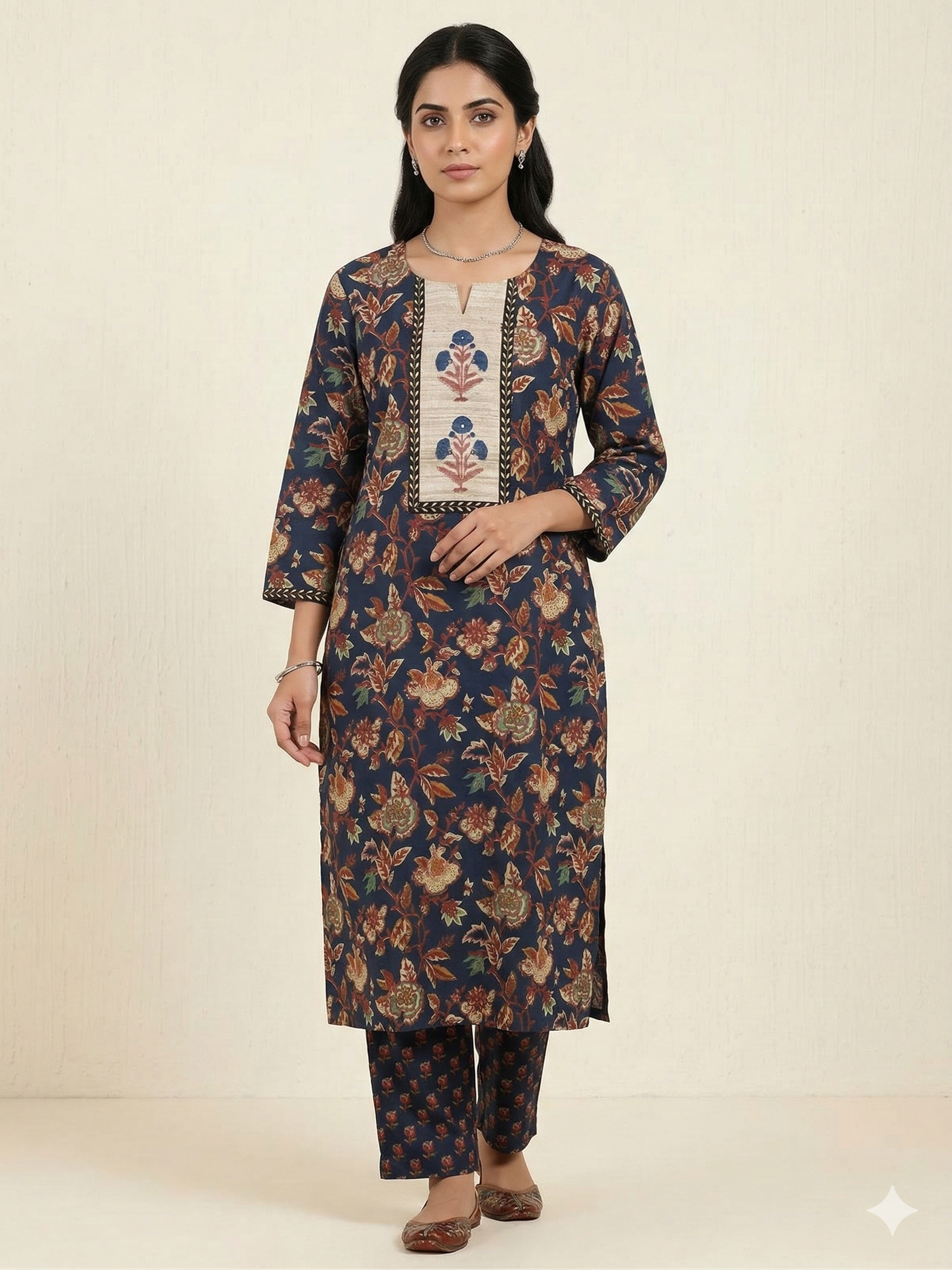 Sehar Cotton Deep Blue Suit Set
