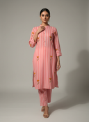 Sehaj Pink Block print Co-ord Set