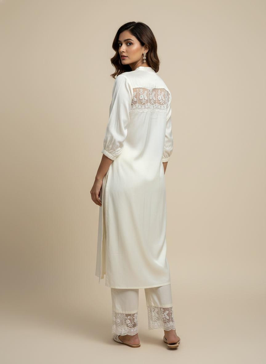 White Dahlia Kurta Pant Set
