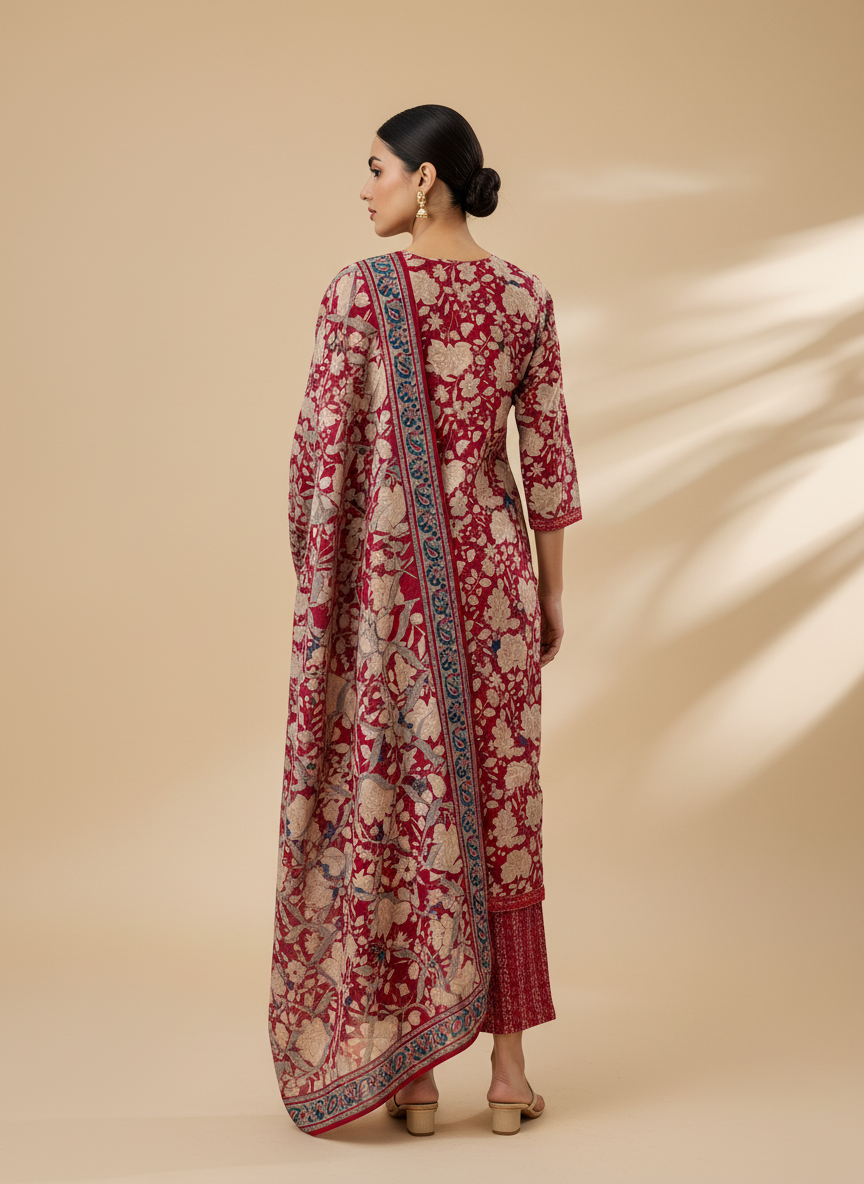 Kashida Rayon Printed Suit set