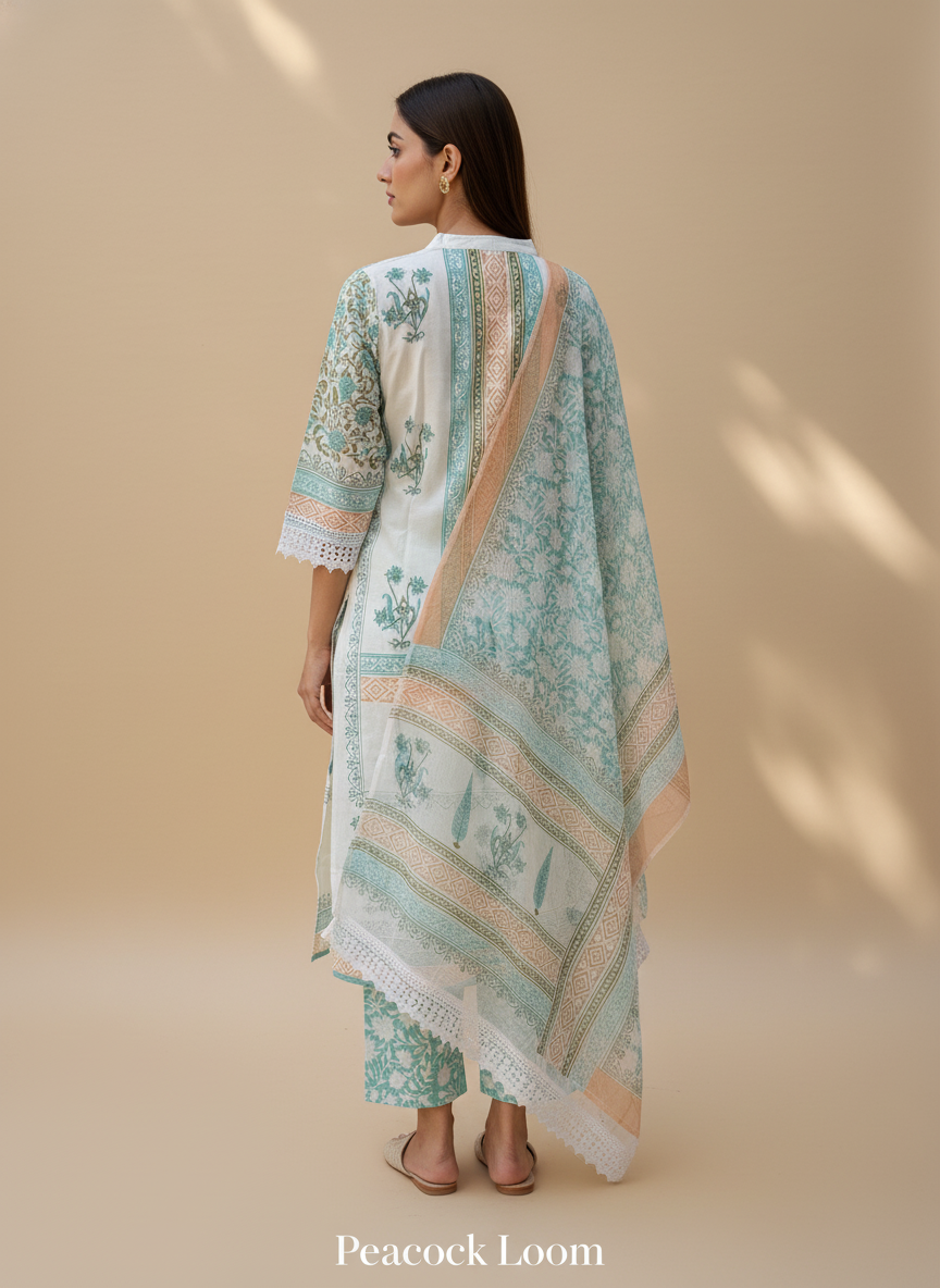 Parv Block Print Suit Set