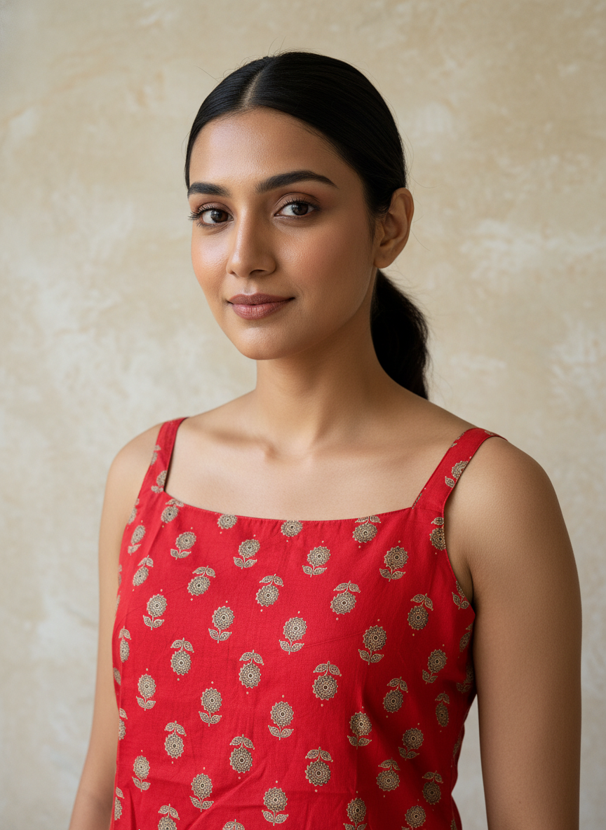 Noori Dori Top with Beige Linen Pants