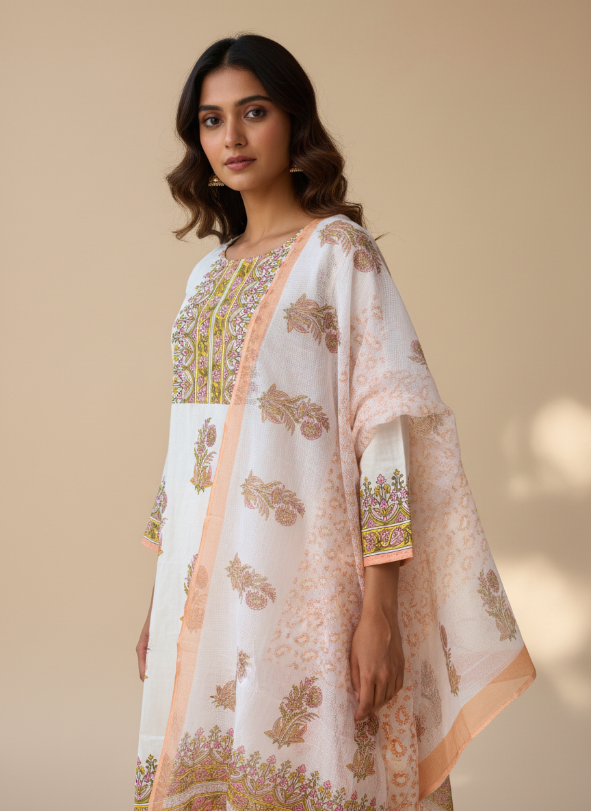 Rozana Off-white Suit Set