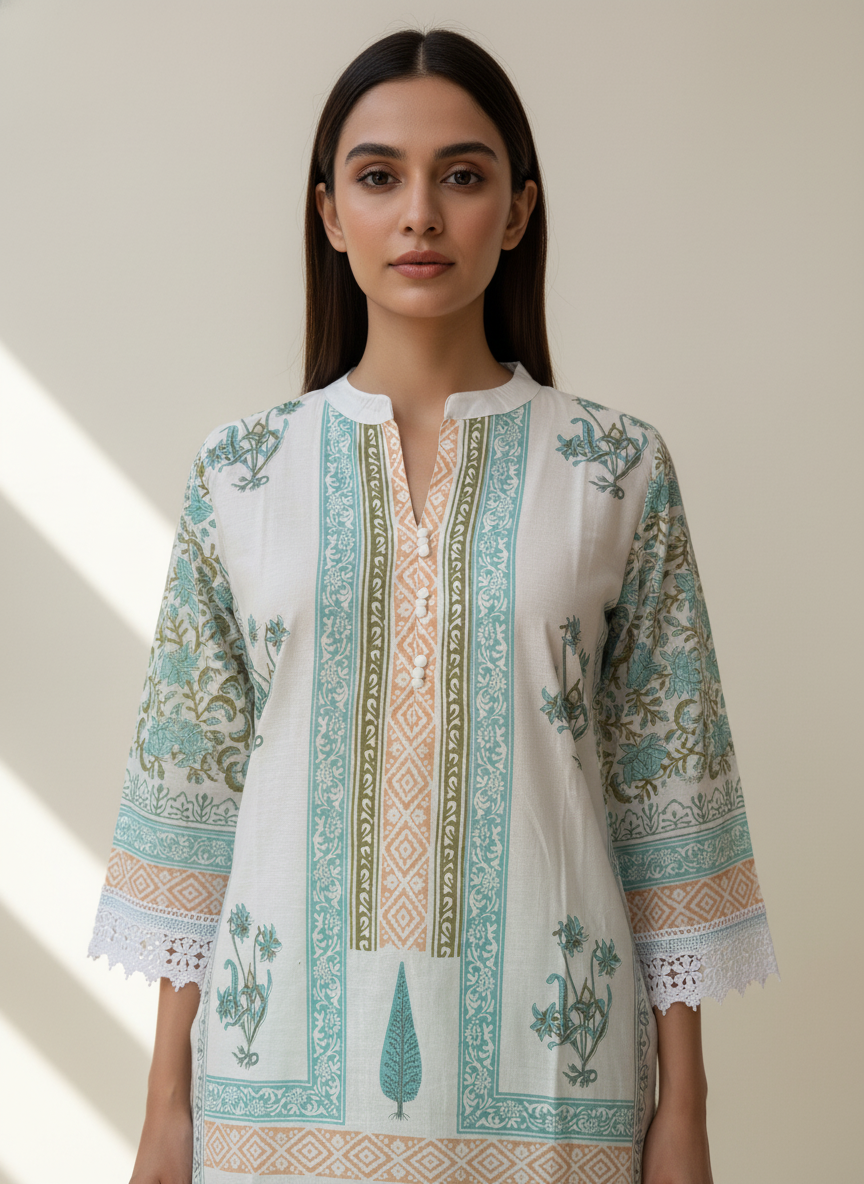 Parv Block Print Suit Set