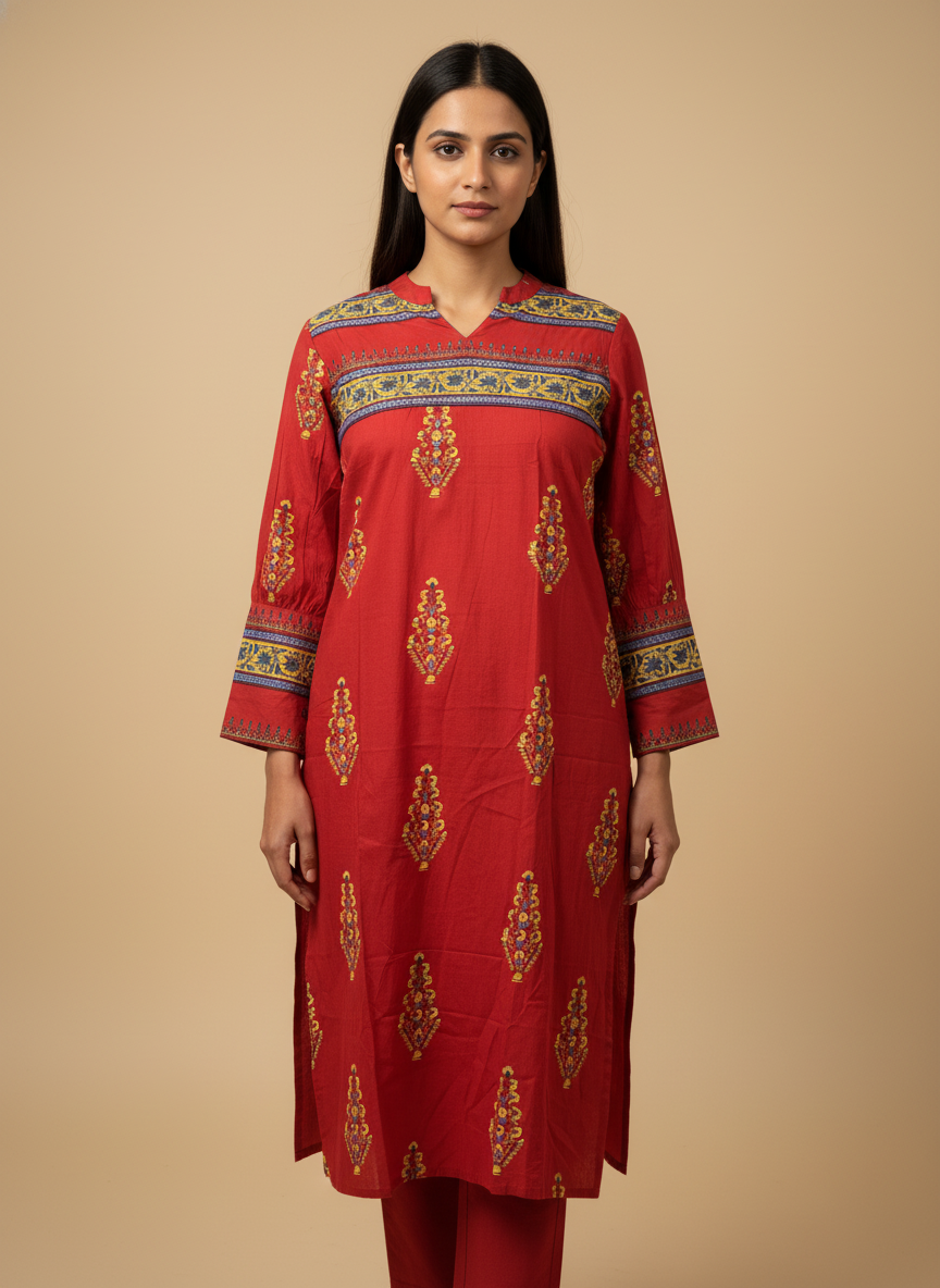 Rozana Red Kurti