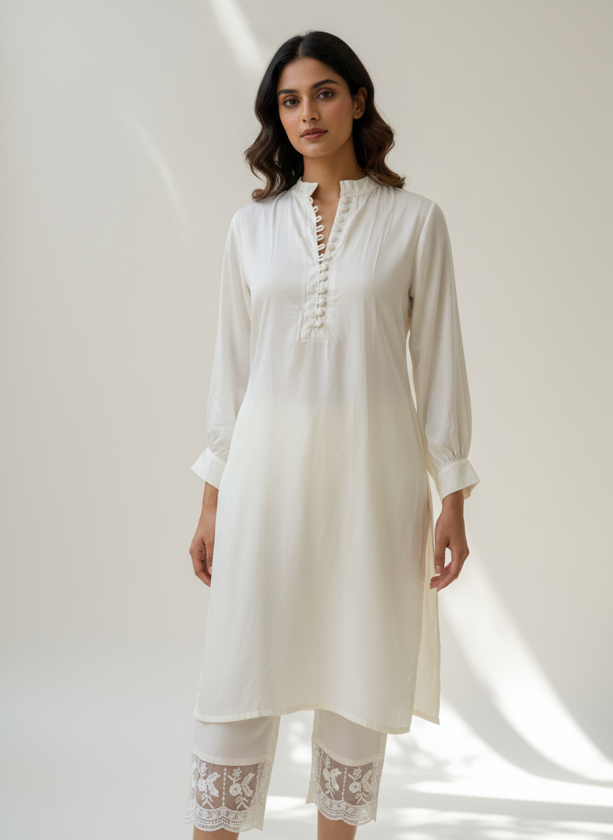 White Dahlia Kurta Pant Set