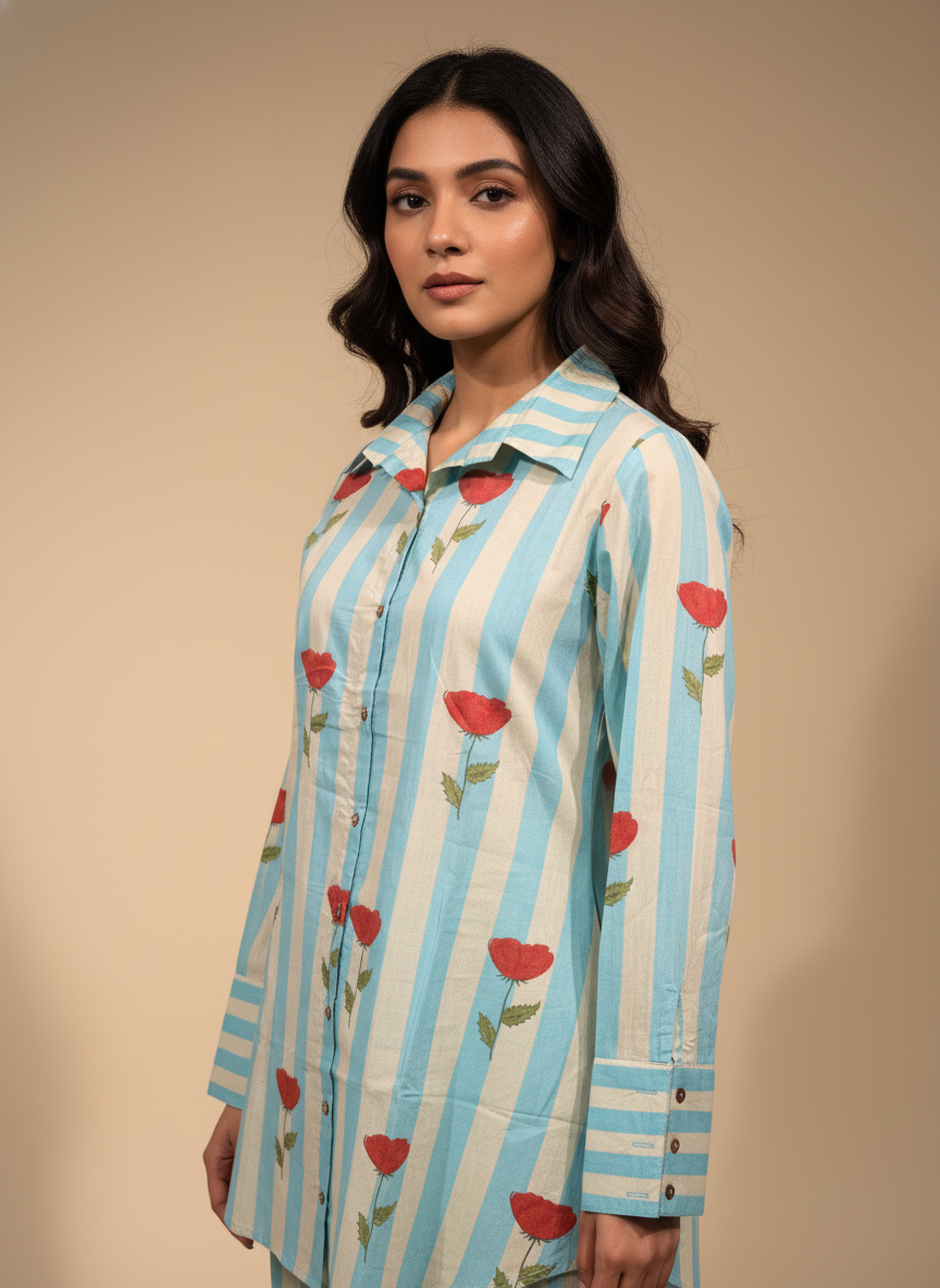 Sehaj Green Block Print Co-ord Set