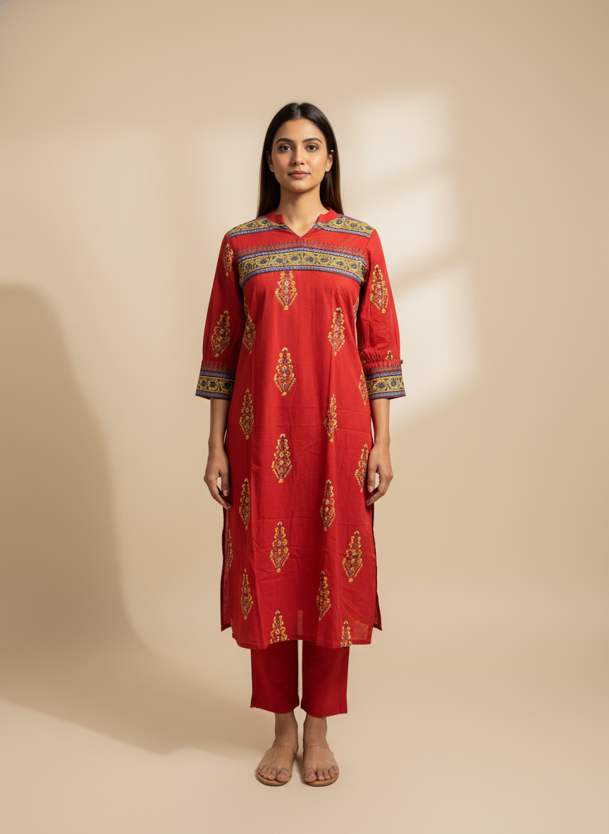 Rozana Red Kurti