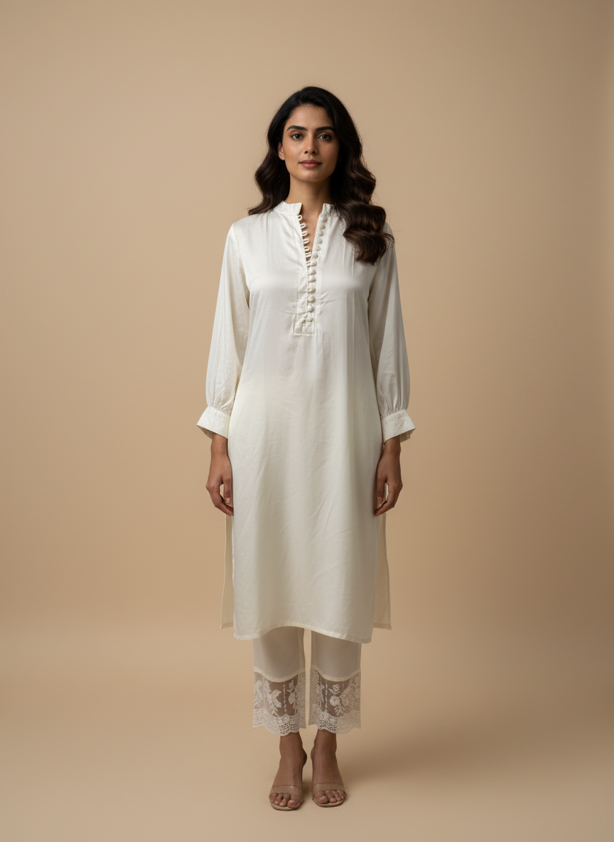 White Dahlia Kurta Pant Set