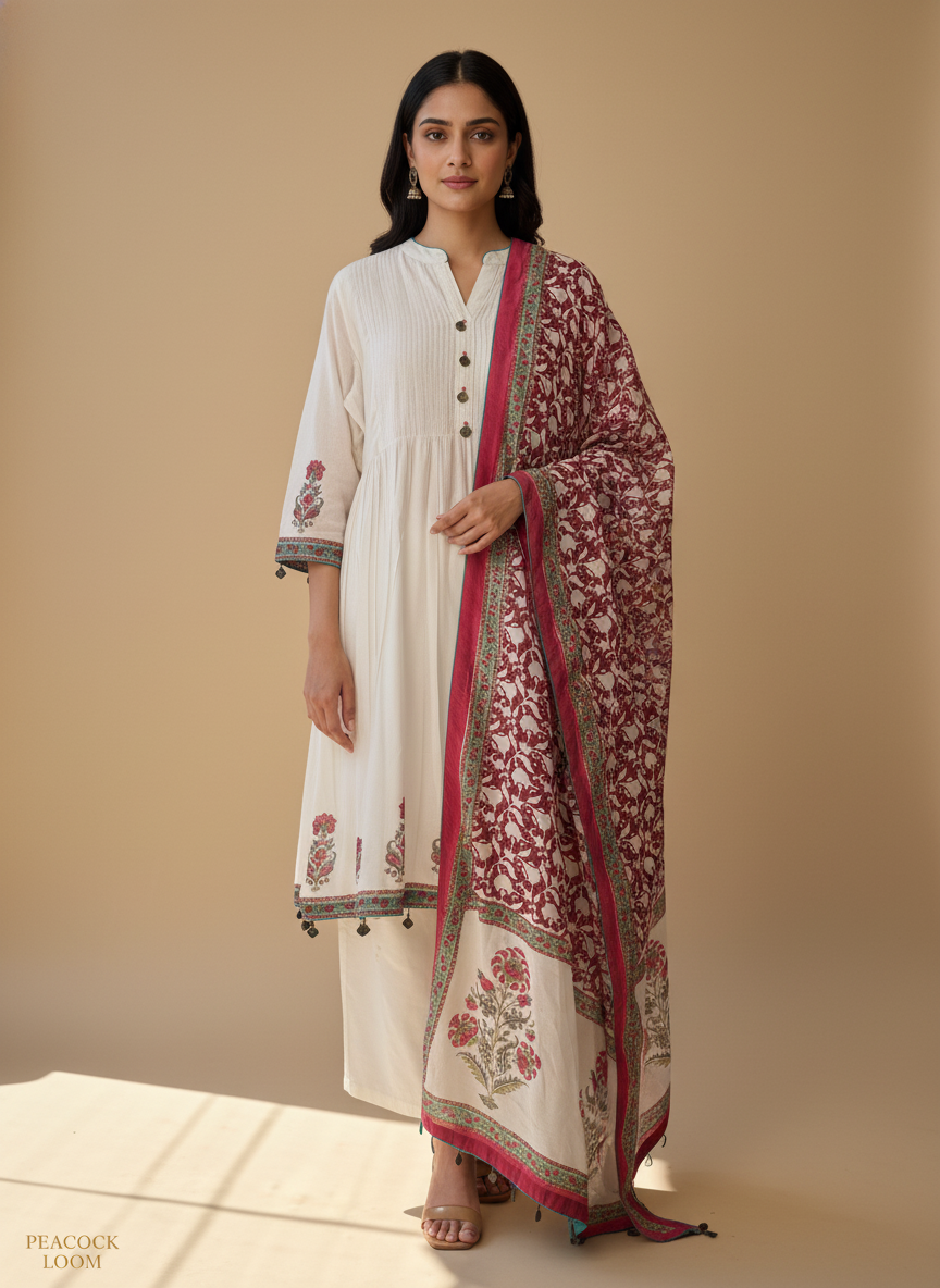 Parv White Coin Suit Set
