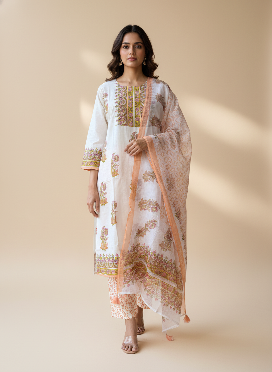 Rozana Off-white Suit Set