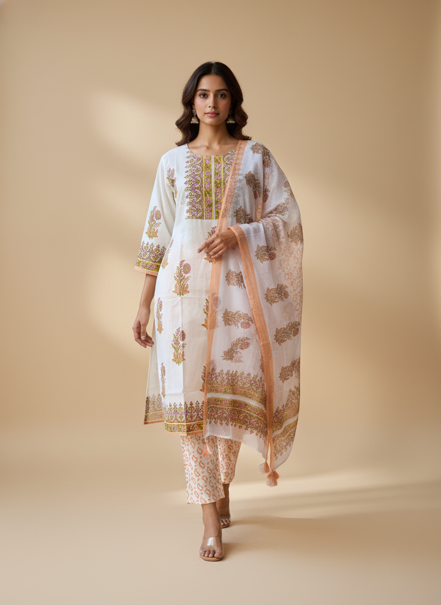 Rozana Off-white Suit Set