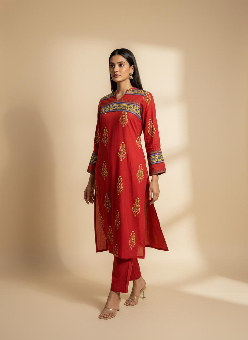 Rozana Red Kurti