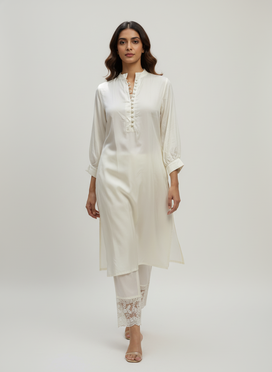 White Dahlia Kurta Pant Set