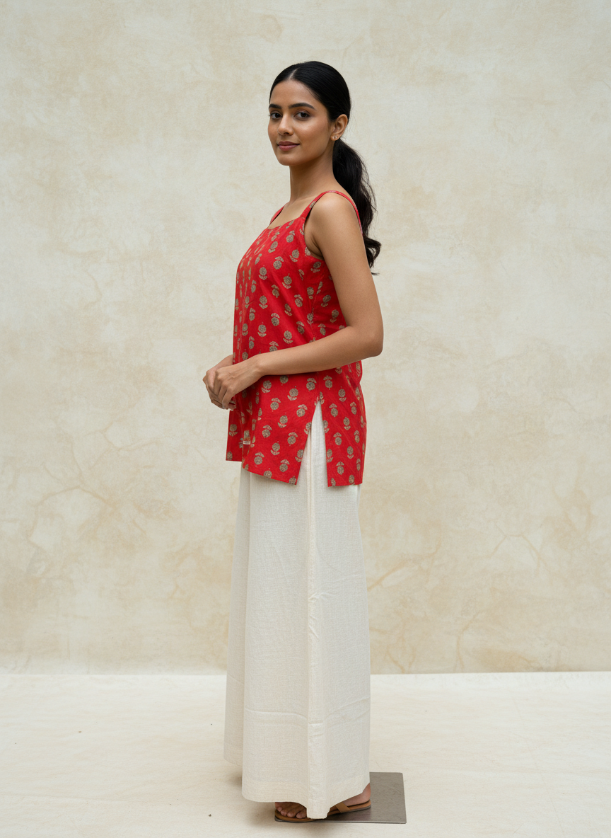 Noori Dori Top with Beige Linen Pants