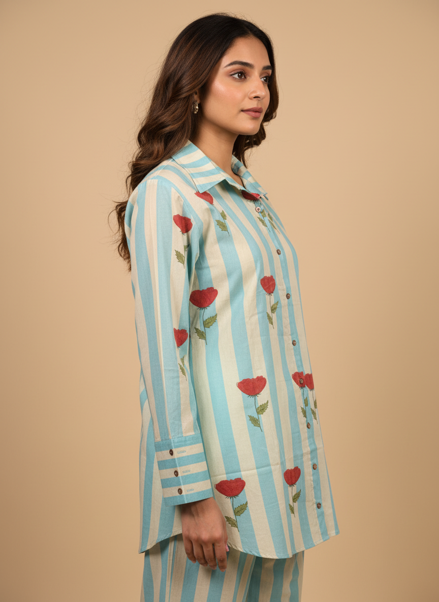 Sehaj Green Block Print Co-ord Set