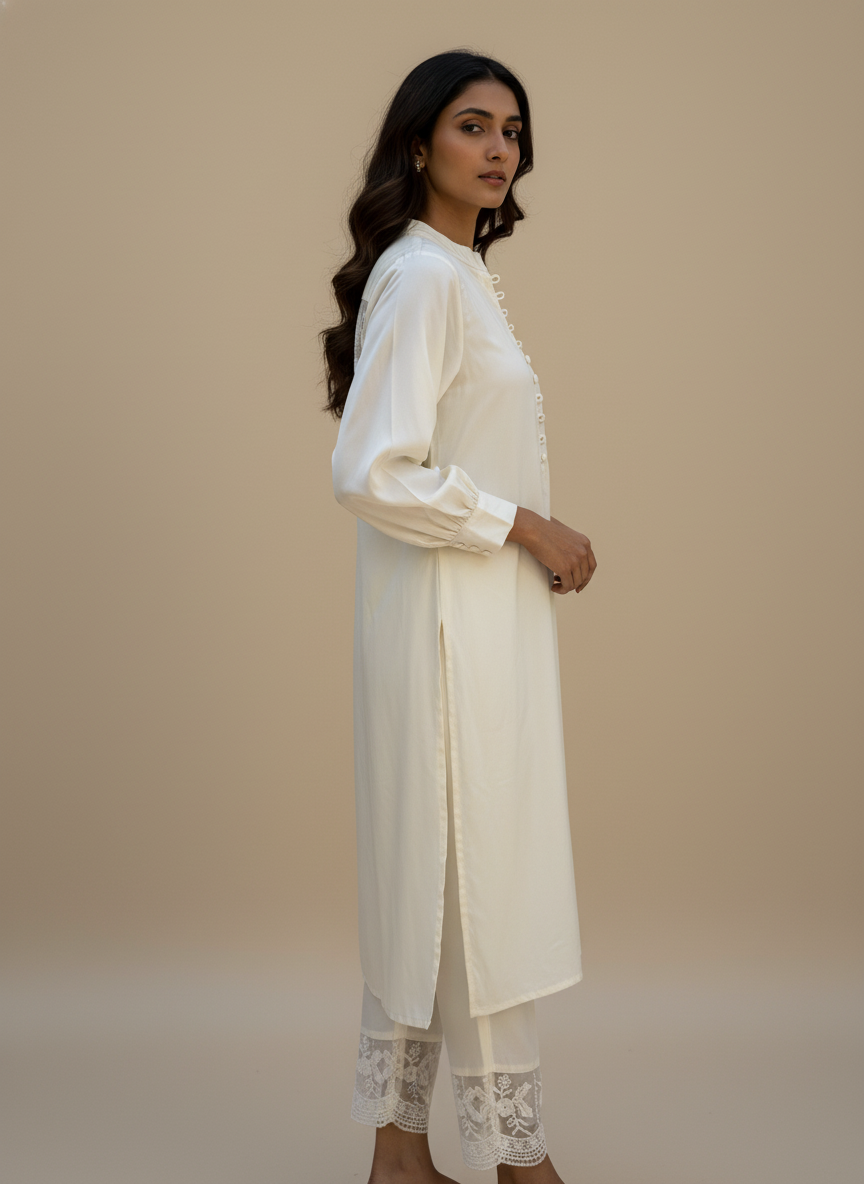White Dahlia Kurta Pant Set