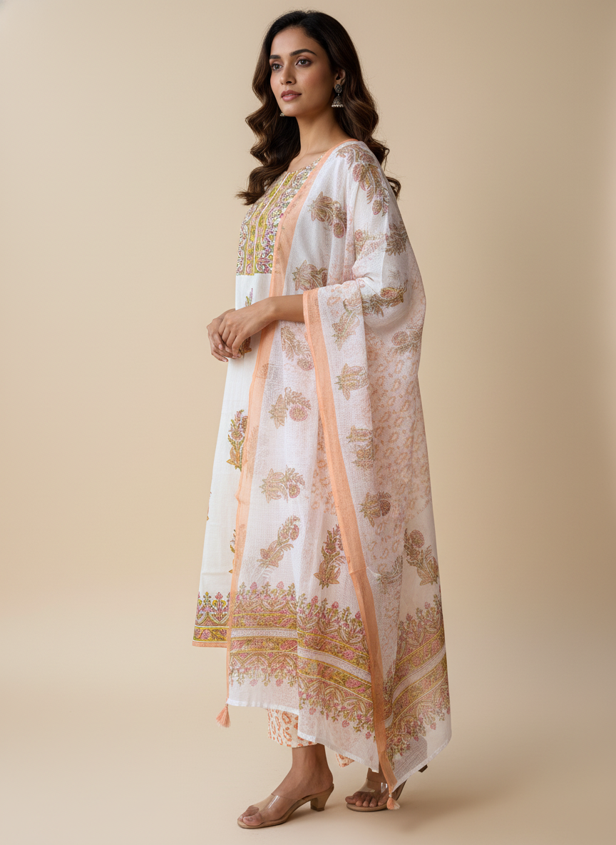 Rozana Off-white Suit Set