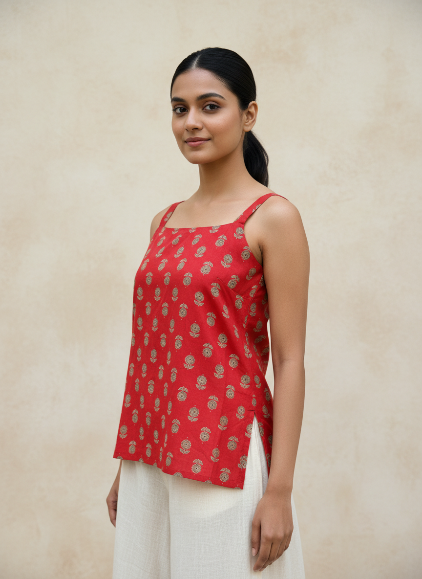 Noori Dori Top with Beige Linen Pants