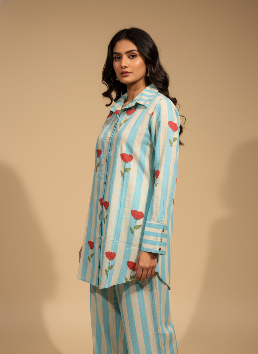 Sehaj Green Block Print Co-ord Set