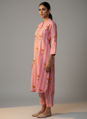 Sehaj Pink Block print Co-ord Set